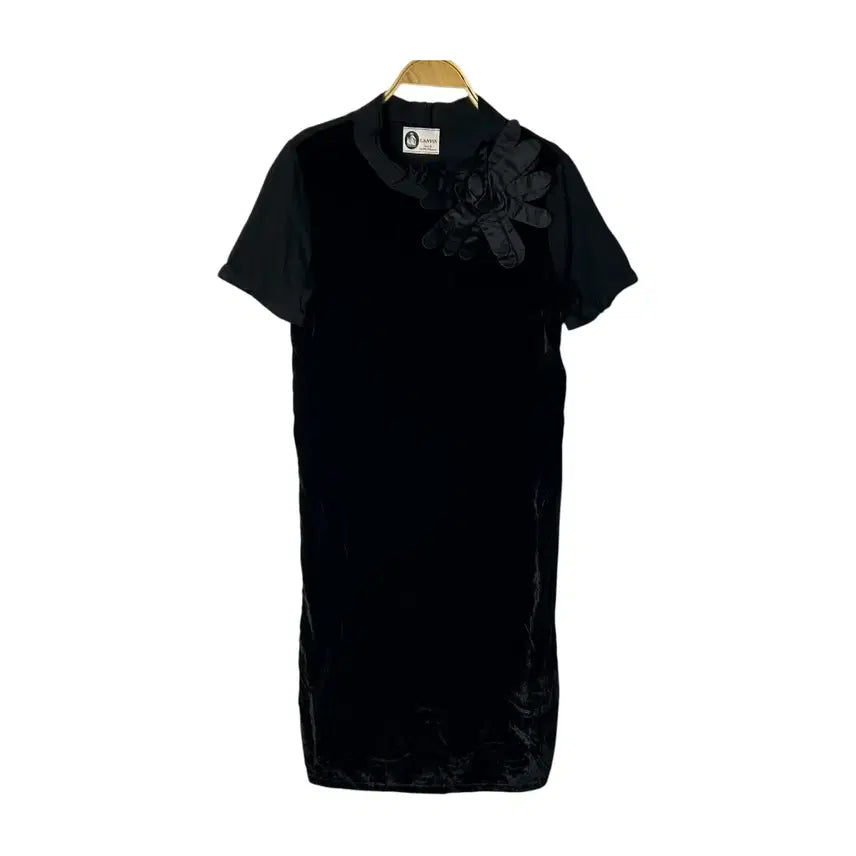 [BUNJANG] LANVIN Velvet Flower Corsage Dress / [LANVIN] 랑방 벨벳 플라워 코사지 원피스