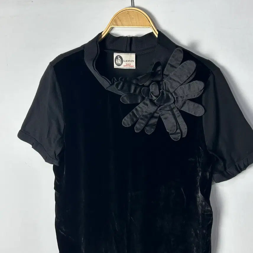[BUNJANG] LANVIN Velvet Flower Corsage Dress / [LANVIN] 랑방 벨벳 플라워 코사지 원피스