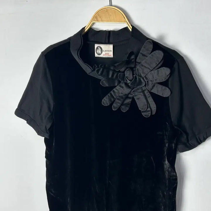 [BUNJANG] LANVIN Velvet Flower Corsage Dress / [LANVIN] 랑방 벨벳 플라워 코사지 원피스