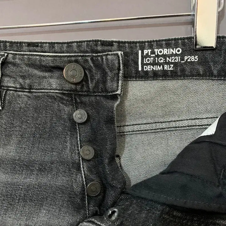 [BUNJANG] PT Torino Black Wash Denim Jeans / 30인치 PT토리노 레게 롤업 워싱 스판 흑청 데님 청바지