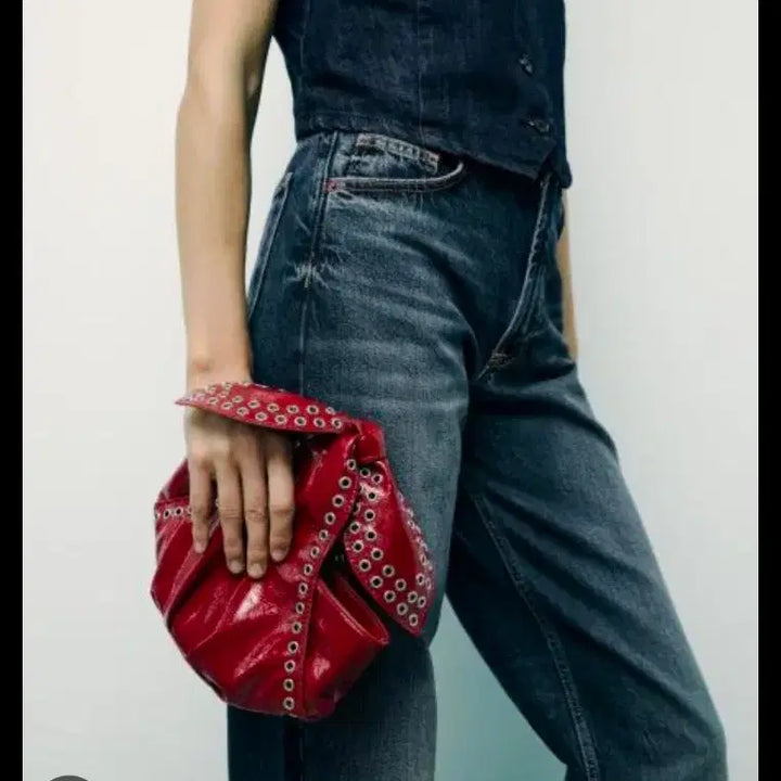 [BUNJANG] ZARA Ribbon Embellished Bucket Crossbody Bag / 자라 리본 장식 버킷 크로스바디 백
