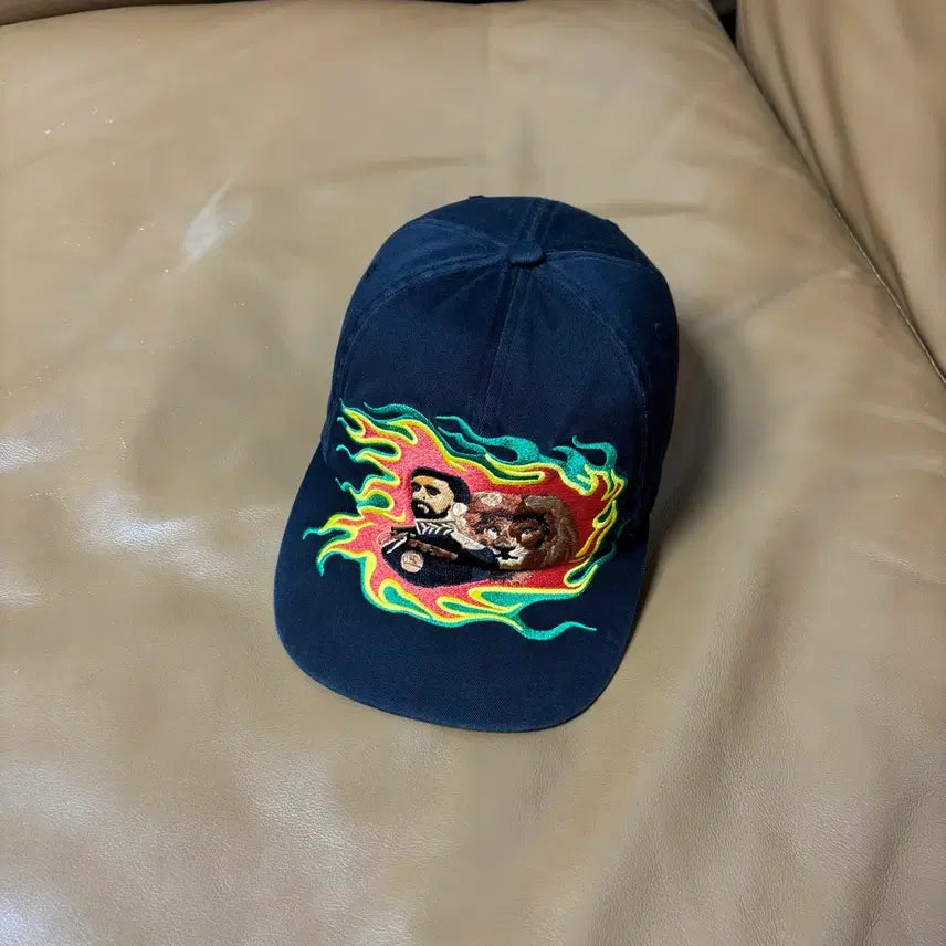 [BUNJANG] Supreme Lion Washed Black 6-Panel Cap / 슈프림 6패널 볼캡 모자 라이온 워시드 블랙