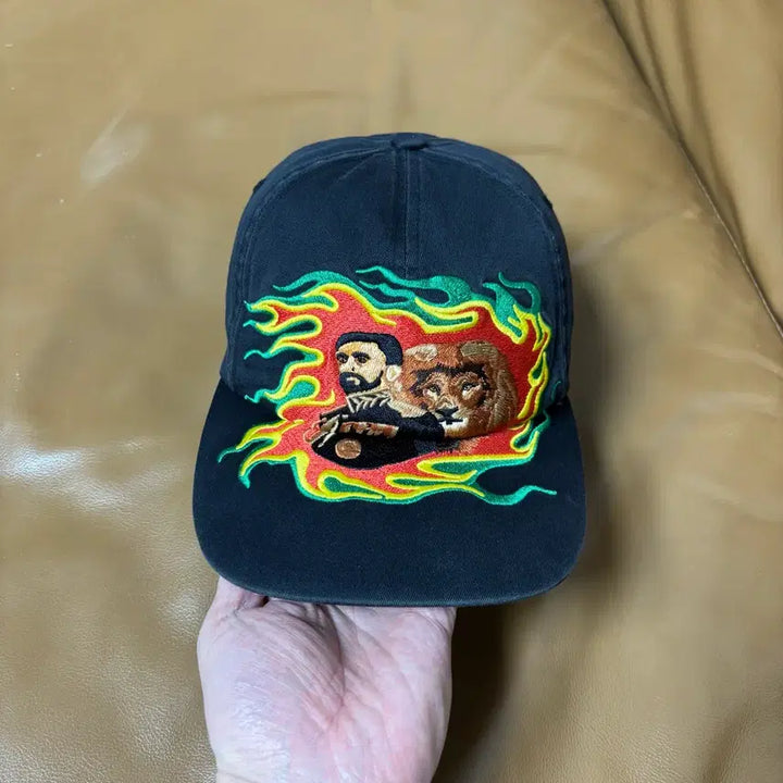 [BUNJANG] Supreme Lion Washed Black 6-Panel Cap / 슈프림 6패널 볼캡 모자 라이온 워시드 블랙