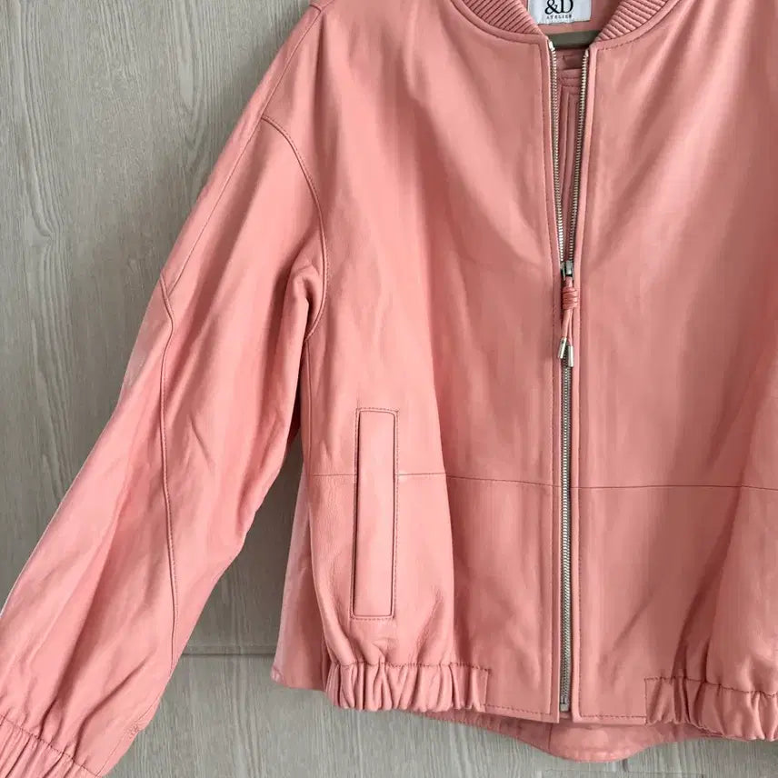[BUNJANG] A&amp;D Pink Leather Jacket (Size 95) / A&amp;D 핑크 가죽 자켓 95