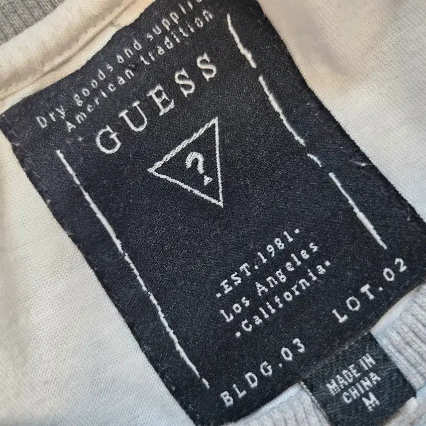 [BUNJANG] Guess Gray Layered T-shirt / Guess 회색 흰티 레이어드 맨투맨 티셔츠