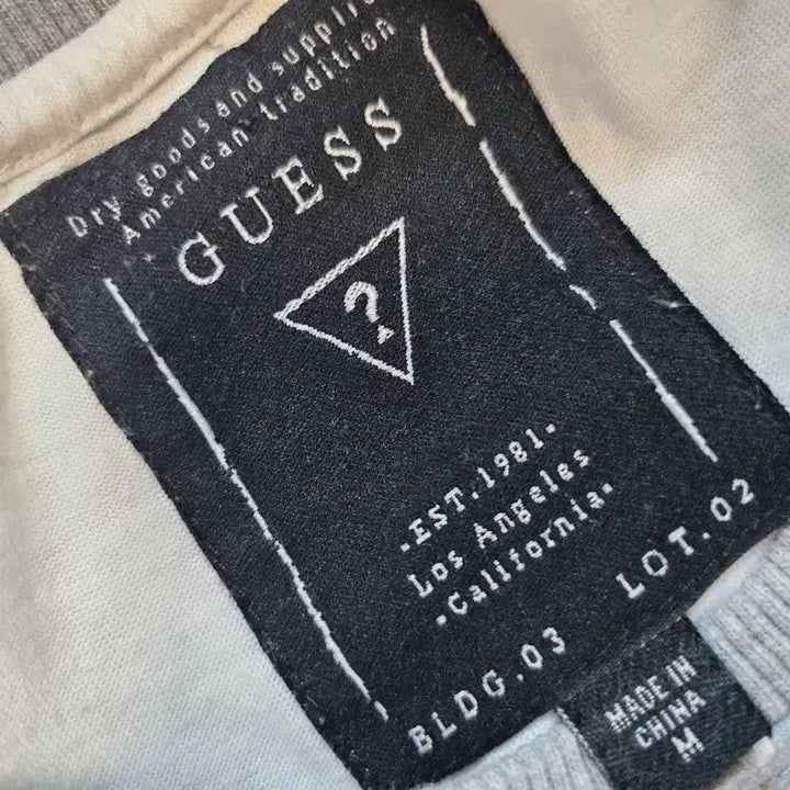 [BUNJANG] Guess Gray Layered T-shirt / Guess 회색 흰티 레이어드 맨투맨 티셔츠
