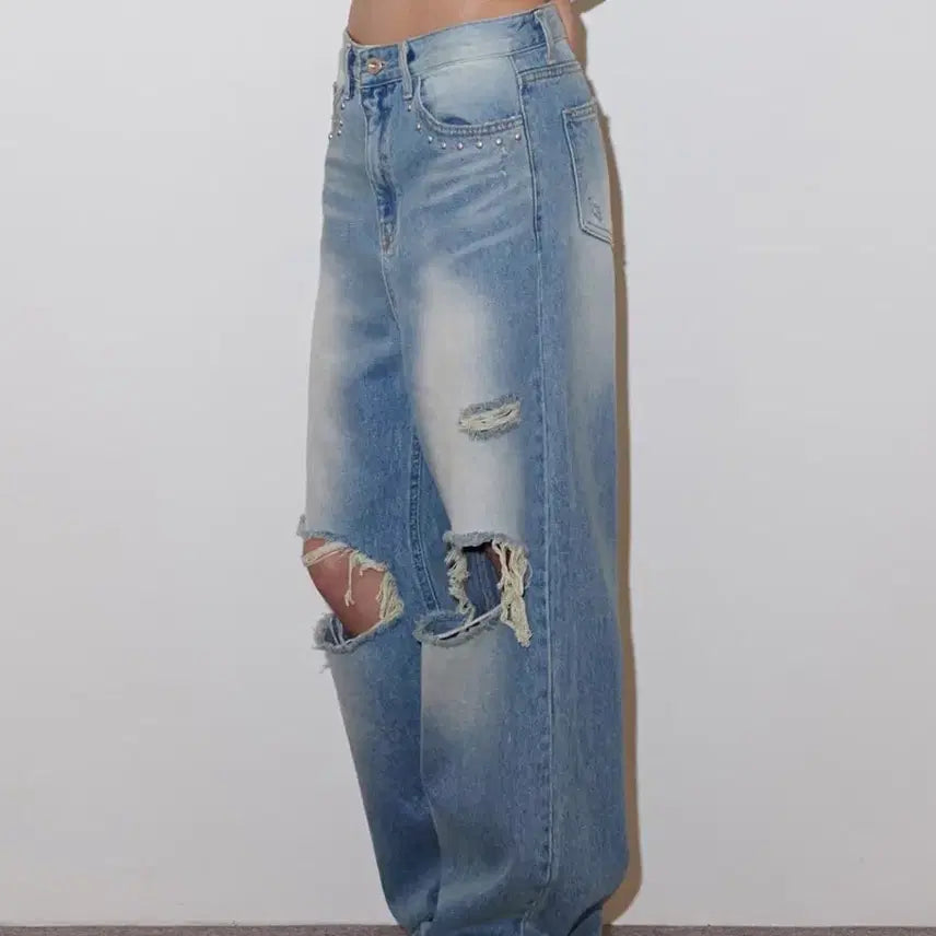 [BUNJANG] Polysuem Studded Denim Jeans / 폴리수엠 스터드 데님 진 1사이즈