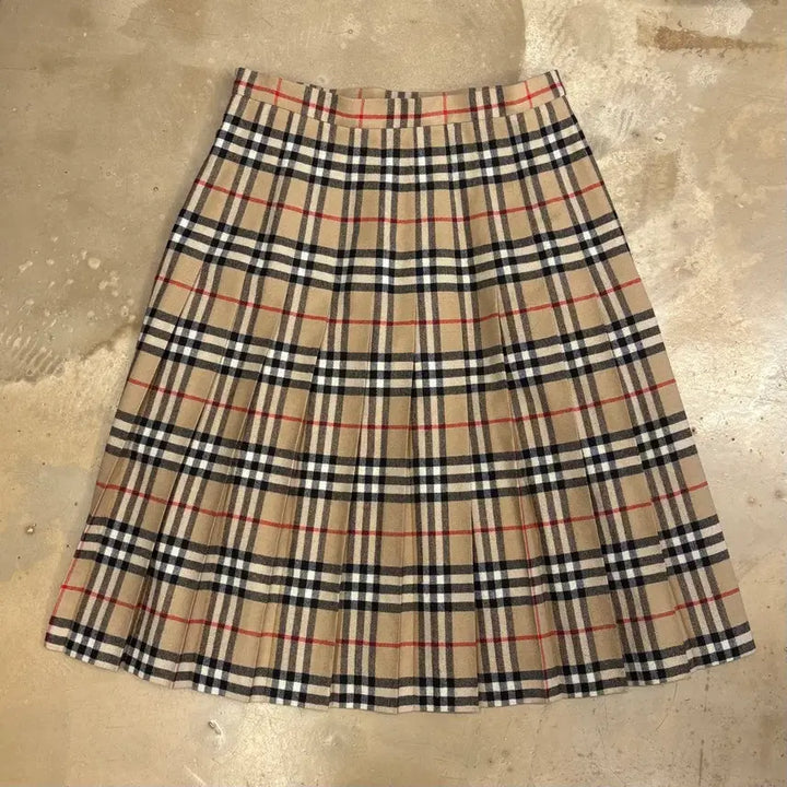 [BUNJANG] Burberry Nova Check Wool Midi Skirt / 버버리 노바체크 울 미디 스커트