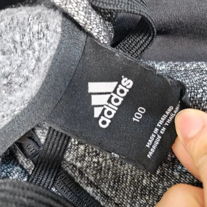 [BUNJANG] Adidas Striped Hoodie Zip-up / 아디다스 블랙/그레이 후드 집업