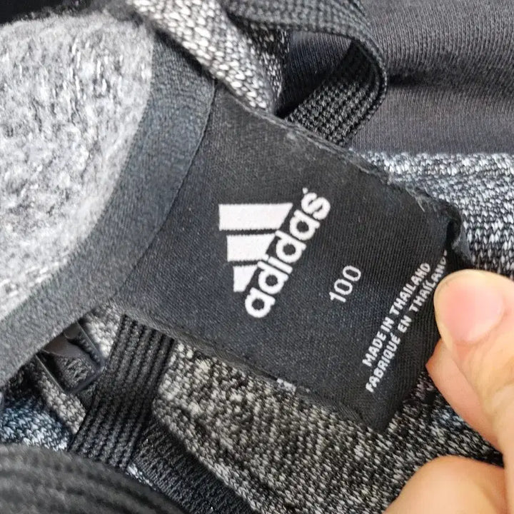 [BUNJANG] Adidas Striped Hoodie Zip-up / 아디다스 블랙/그레이 후드 집업