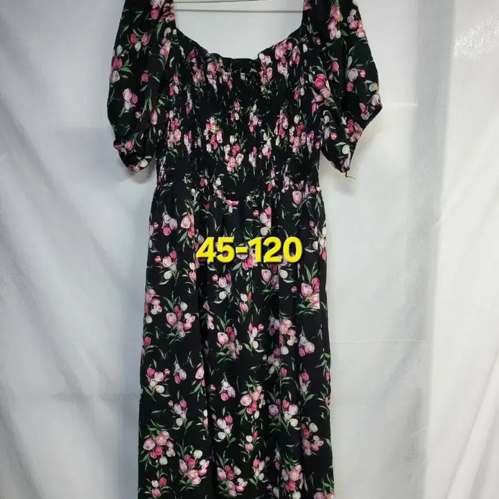[BUNJANG] Vintage Floral Smoke Banding Dress / 플라워 스모크밴딩 원피스 45-120 (77-88-99가능)