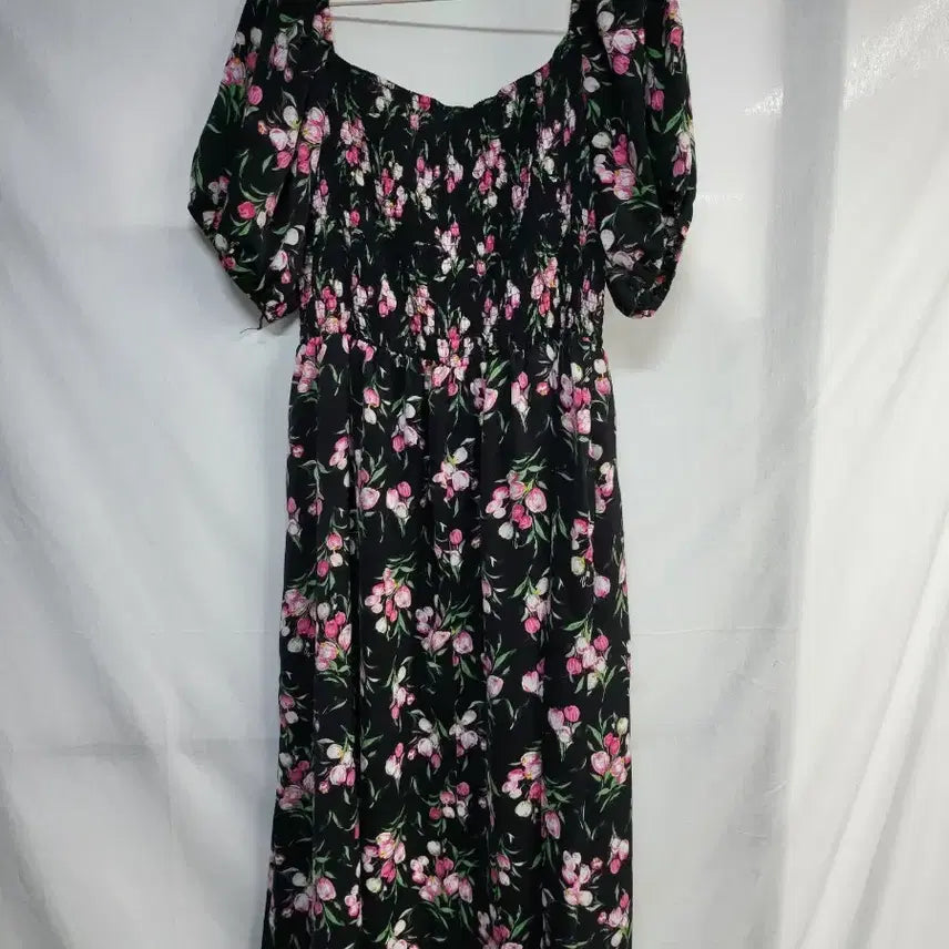 [BUNJANG] Vintage Floral Smoke Banding Dress / 플라워 스모크밴딩 원피스 45-120 (77-88-99가능)