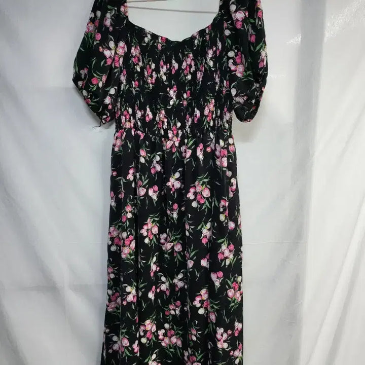 [BUNJANG] Vintage Floral Smoke Banding Dress / 플라워 스모크밴딩 원피스 45-120 (77-88-99가능)