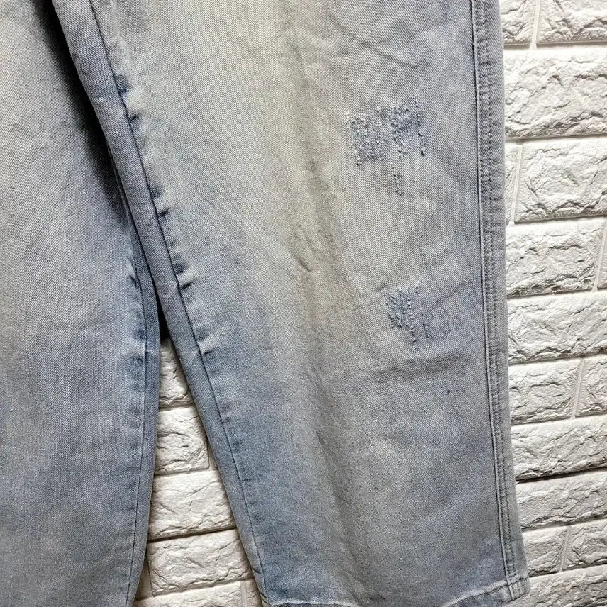 [SOLD OUT] 연청 데미지 하이웨스트 와이드 데님 팬츠