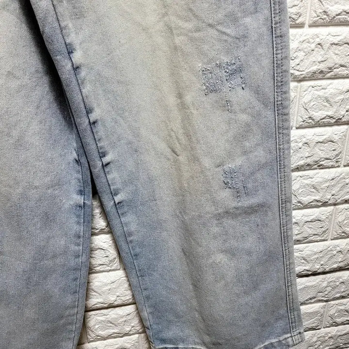 [SOLD OUT] 연청 데미지 하이웨스트 와이드 데님 팬츠