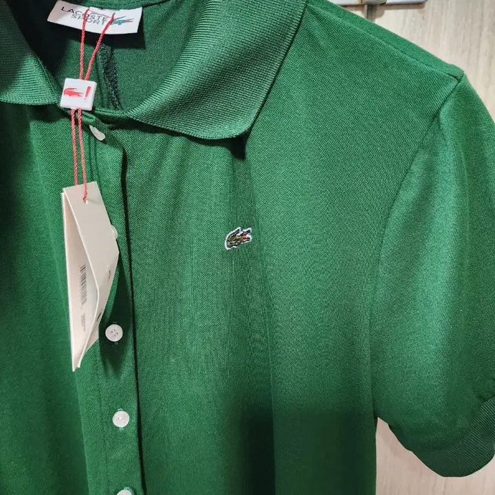 [BUNJANG] Lacoste Polo Shirt Dress Green L / 7/41 라코스테 카라 셔츠 원피스 그린 L