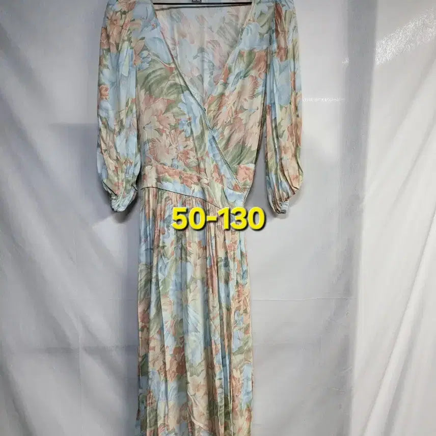 [BUNJANG] Vintage Floral Wrap Dress / 플라워 랩 원피스 50-130
