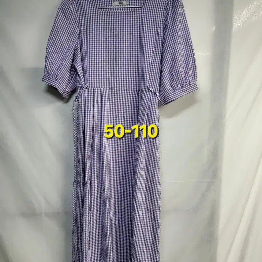 [BUNJANG] Vintage Purple Checkered Dress / 보라 체크 원피스 50-110