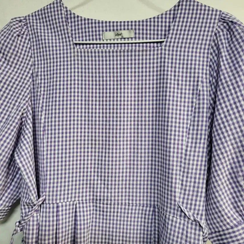 [BUNJANG] Vintage Purple Checkered Dress / 보라 체크 원피스 50-110