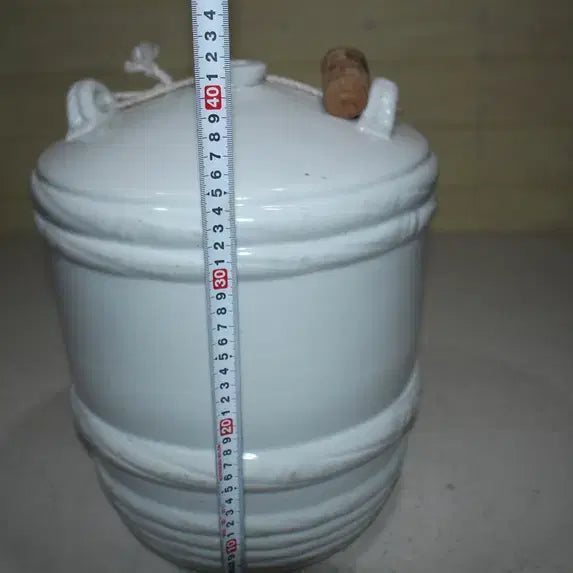 [BUNJANG] 100-Year-Old Joseon Dynasty Celadon Wine Jar / (중대형) 100년 골동품 조선시대 백자 술독 술 항아리 엔틱