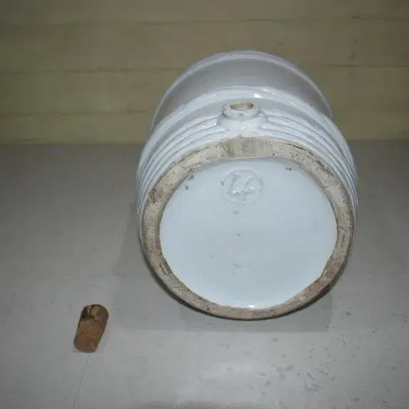 [BUNJANG] 100-Year-Old Joseon Dynasty Celadon Wine Jar / (중대형) 100년 골동품 조선시대 백자 술독 술 항아리 엔틱