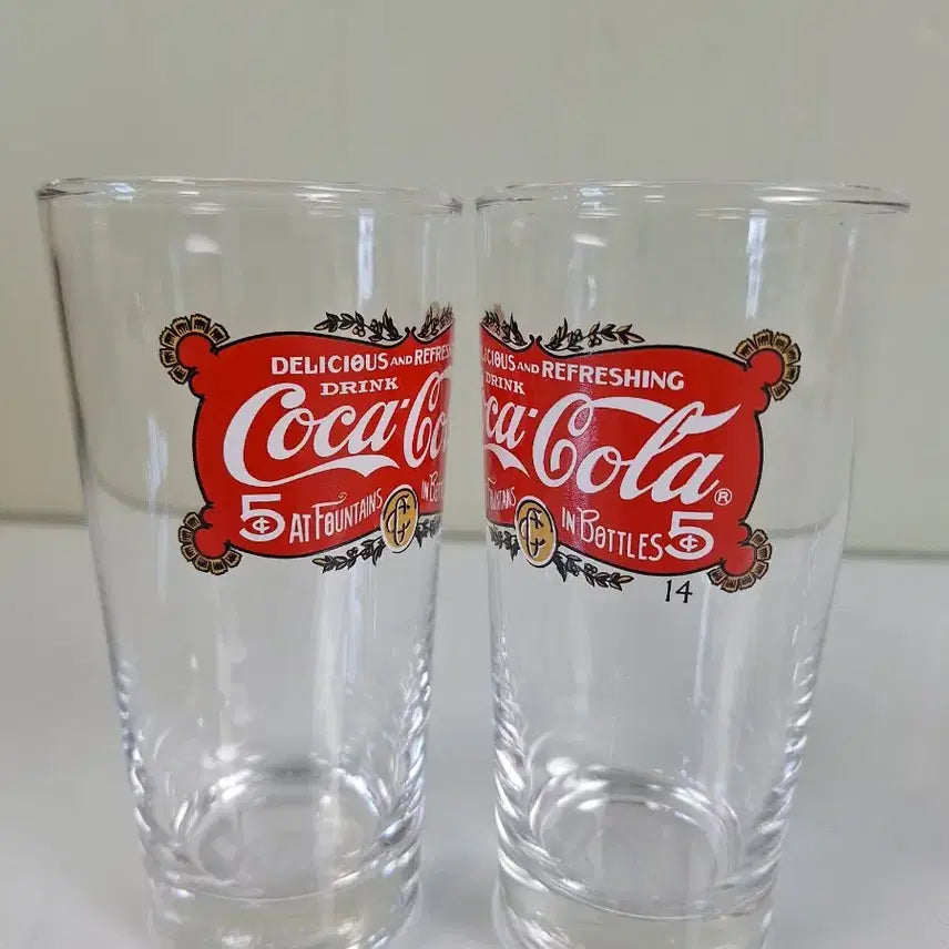 [BUNJANG] Vintage Coca-Cola Glass Tumbler Set (4 pcs) / 근대사 수집 빈티지 코카콜라 고전컵 유리 음료잔  4개