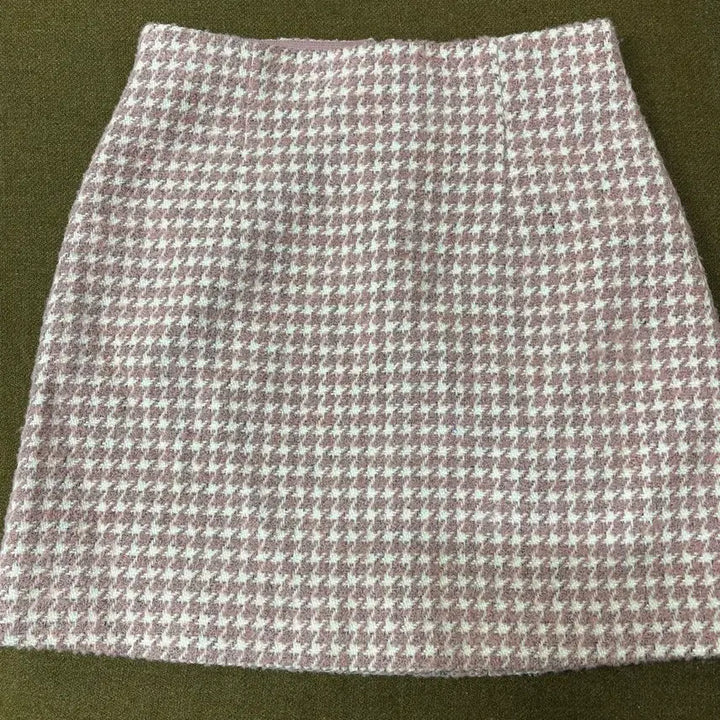 [BUNJANG] Athe Pink Houndstooth Mini Skirt Size 36 / athe아떼 핑크 하운드투스 스커트 치마 36