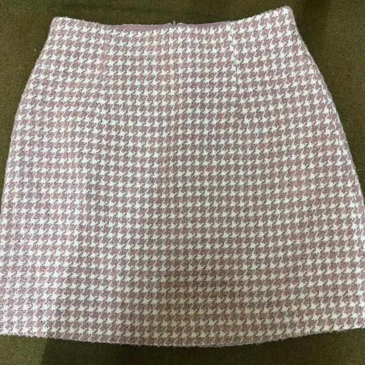 [BUNJANG] Athe Pink Houndstooth Mini Skirt Size 36 / athe아떼 핑크 하운드투스 스커트 치마 36