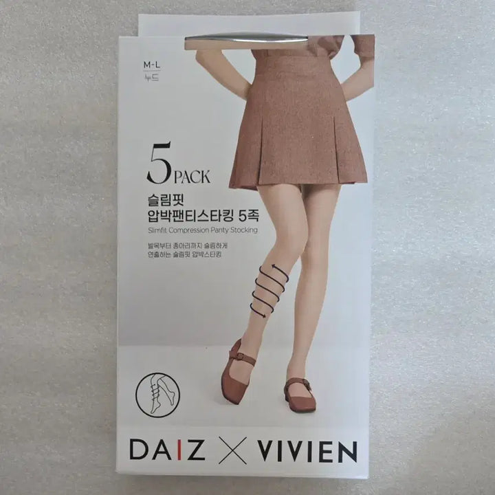[BUNJANG] Vivien 5-Pair Nude Color Slim Fit Compression Pantyhose Stockings / 총5족 VIVIEN 누드색상 슬림핏 압박스타킹 팬티스타킹