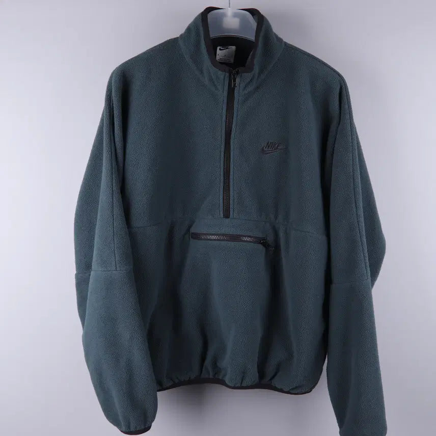 [BUNJANG] Nike Club Fleece Half-Zip Fleece Top (M) / 나이키 클럽 플리스 하프집 플리스 탑 그린 (M)