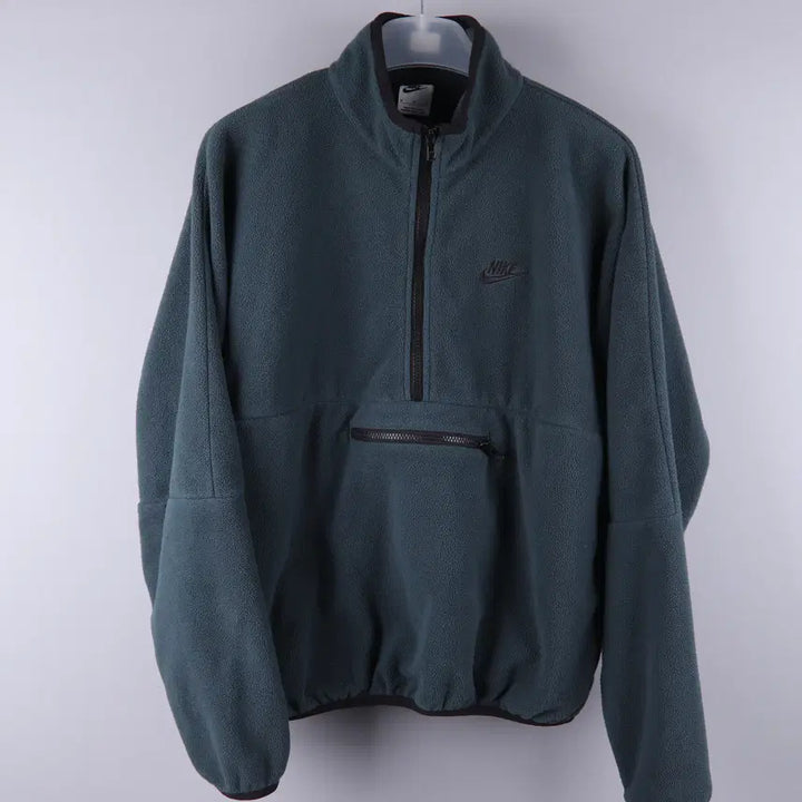 [BUNJANG] Nike Club Fleece Half-Zip Fleece Top (M) / 나이키 클럽 플리스 하프집 플리스 탑 그린 (M)