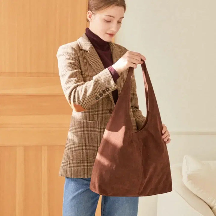 [BUNJANG] Maison de U Day Hobo Bag Suede Brown / [새제품] MAISON DE U 메종드유 데이 호보백