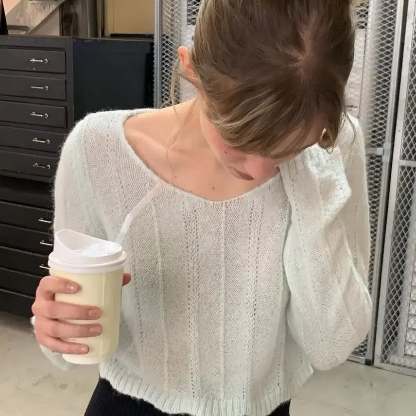 [BUNJANG] Lily Licoats His Frill Knit Top / 릴리코츠 히스 프릴 니트 민트