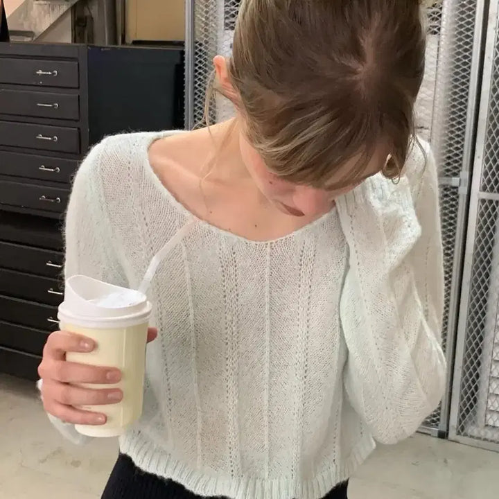 [BUNJANG] Lily Licoats His Frill Knit Top / 릴리코츠 히스 프릴 니트 민트