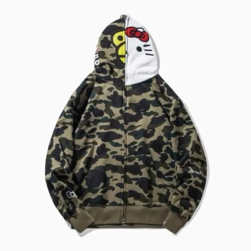 [BUNJANG] BAPE x Hello Kitty Camo Hoodie / 베이프 x 헬로키티 카모 후드집업