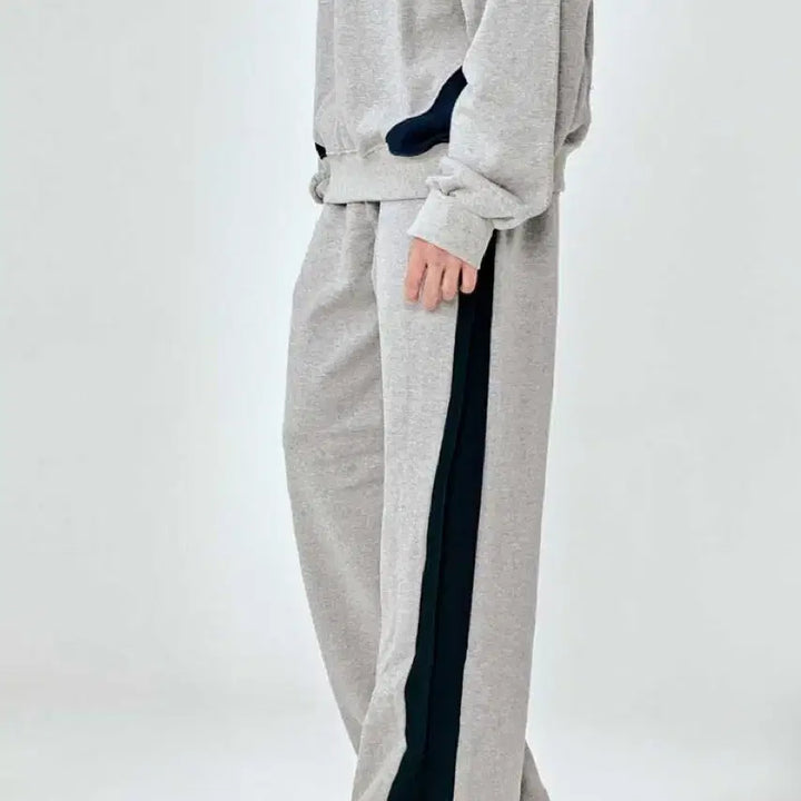 [BUNJANG] Momentizm Wide Color Block Training Pants - Gray, Unisex / 새상품)모멘티즘 배색 와이드 트레이닝 회색 팬츠 UNISEX