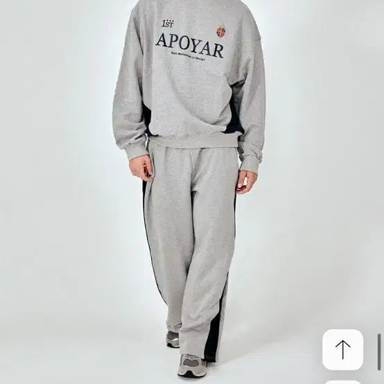 [BUNJANG] Momentizm Wide Color Block Training Pants - Gray, Unisex / 새상품)모멘티즘 배색 와이드 트레이닝 회색 팬츠 UNISEX
