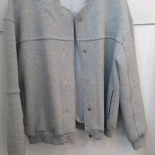 [BUNJANG] LOAFER Gray Snap Button Jacket / LOAFER 로퍼 그레이 스냅 버튼 자켓 프리사이즈