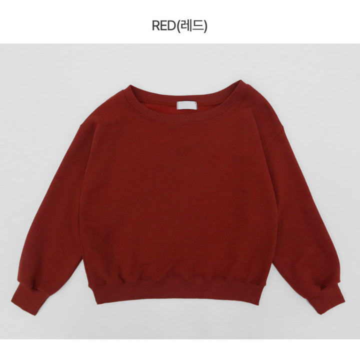 [BUNJANG] Gaenysra Burning Off-shoulder Sweatshirt / (새상품) 가내스라 버닝 오프숄더 맨투맨