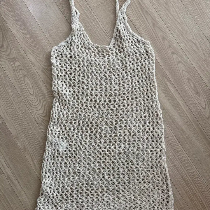 [BUNJANG] Current Crochet Sleeveless Mini Dress / 커렌트) 크로셰 슬리브리스 미니 원피스 드레스