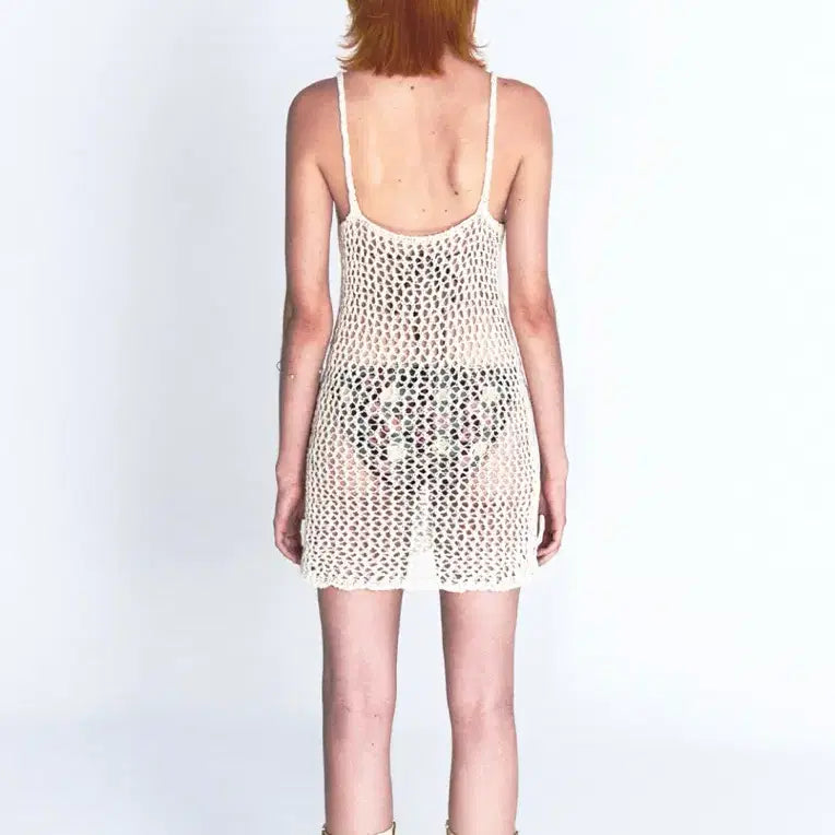 [BUNJANG] Current Crochet Sleeveless Mini Dress / 커렌트) 크로셰 슬리브리스 미니 원피스 드레스