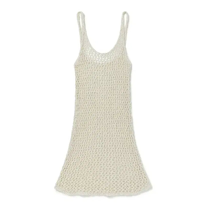 [BUNJANG] Current Crochet Sleeveless Mini Dress / 커렌트) 크로셰 슬리브리스 미니 원피스 드레스
