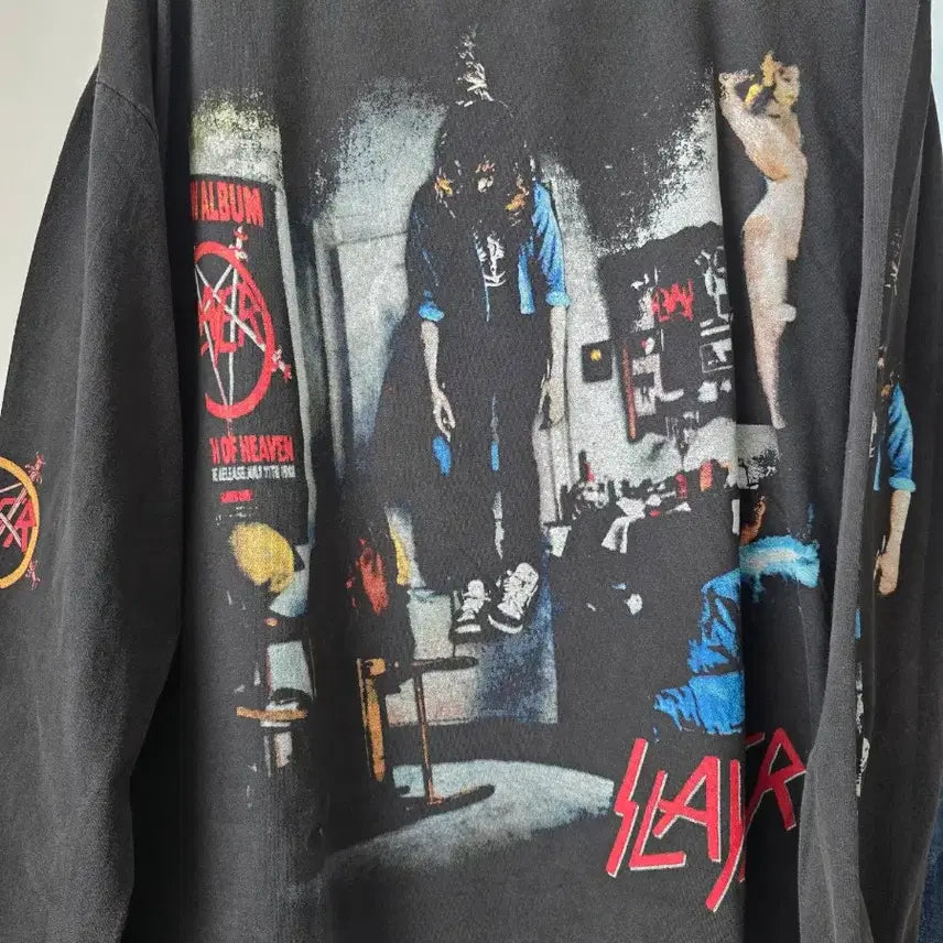 [BUNJANG] Slayer Hanging Boy Long Sleeve T-shirt / 슬레이어 양면 슬리브 프린팅 xxl