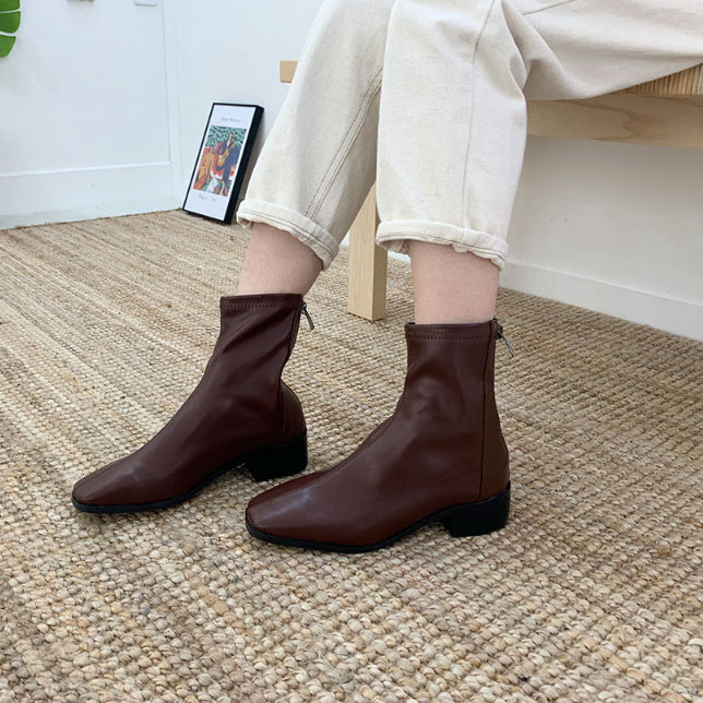[BUNJANG] Brown Spandex Boots Size 250 / 새상품 브라운 스판부츠 250사이즈 판매
