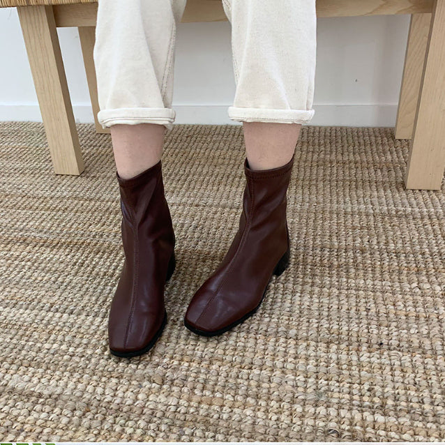 [BUNJANG] Brown Spandex Boots Size 250 / 새상품 브라운 스판부츠 250사이즈 판매