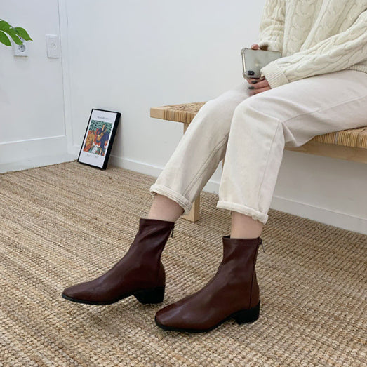 [BUNJANG] Brown Spandex Boots Size 250 / 새상품 브라운 스판부츠 250사이즈 판매