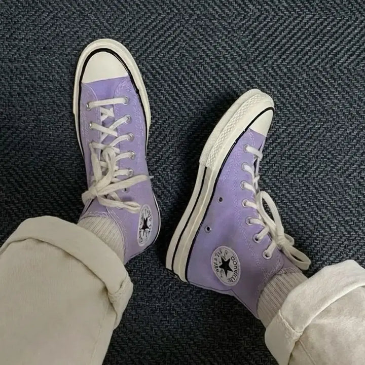 [BUNJANG] Converse Chuck Taylor 1970s High Moonstar Purple Sneakers / (240)컨버스 척테일러 1970s 하이 문스타 퍼플 연보라