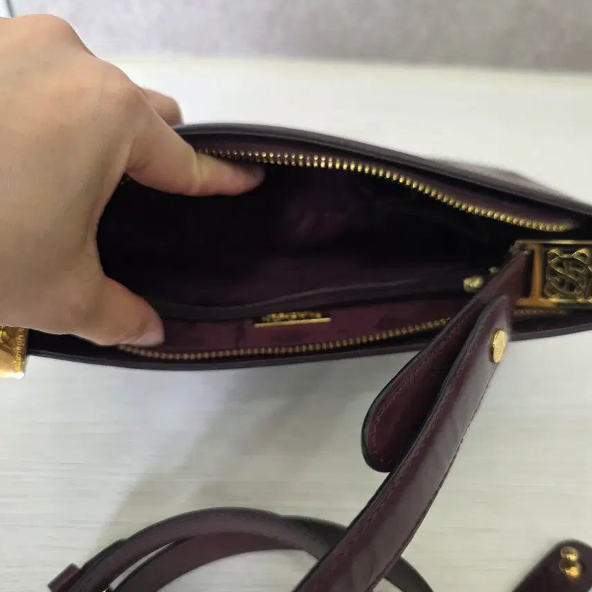 [BUNJANG] Louis Quatorze Burgundy Shoulder Crossbody Bag / 루이까또즈 숄더백 겸용 크로스백