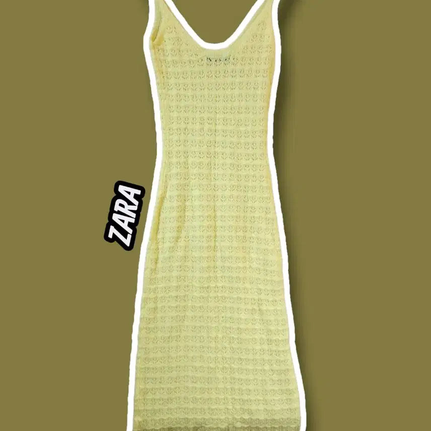 [BUNJANG] ZARA Pointelle Knit Dress Yellow / S/ 자라 포인텔 니트 원피스 옐로우 /0317