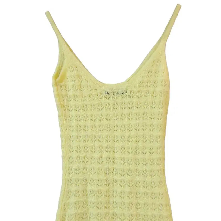 [BUNJANG] ZARA Pointelle Knit Dress Yellow / S/ 자라 포인텔 니트 원피스 옐로우 /0317